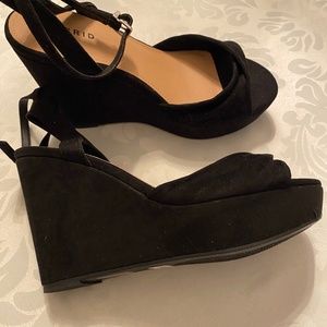 Womens Black Platform Wedges